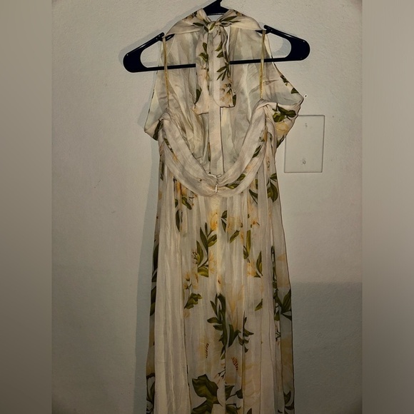 NWT FARM RIO X ANTHROPOLOGIE V-NECK FLORAL CHIFFON MAXI DRESS XL spring vacation - Picture 9 of 12